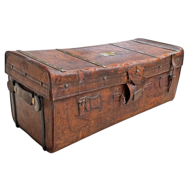 19th Century Leather Portmanteau for Dutch Oil Tycoon Sir Henri Deterding For Sale In Chicago - Image 6 of 17