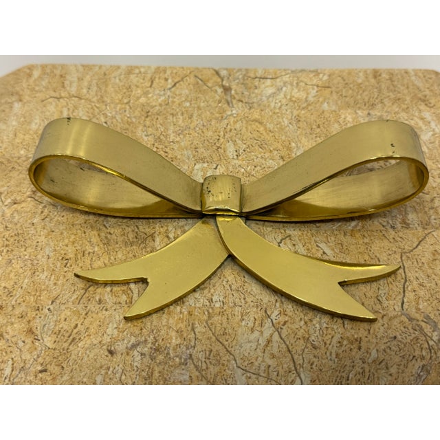 Maitland - Smith Vintage 1980's Oversized Tessellated Stone and Brass Maitland Smith Box For Sale - Image 4 of 12