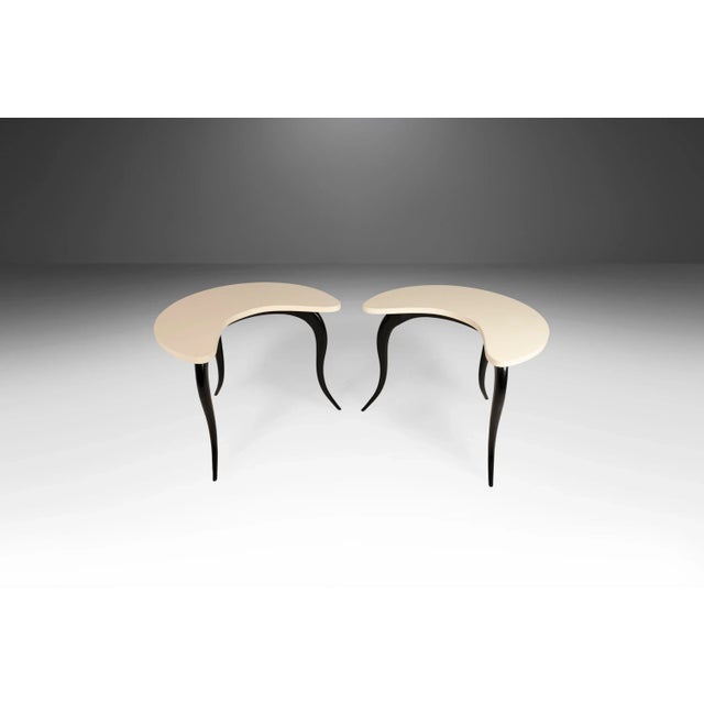 Circa 1970s Art Deco Serpentine Coffee Table & Side Tables After Osvaldo Borsani - Set of 3 For Sale - Image 11 of 12