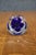 Cobalt Blue Controlled Bubble Art Glass Paperweight For Sale - Image 4 of 4