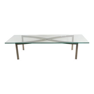 Chrome and Glass Coffee Table After Baughman C. 1970's For Sale