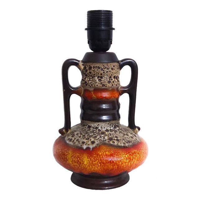 West German Fat Lava Pottery Table Lamp Base by Walter Gerhards, 1970s For Sale - Image 6 of 6
