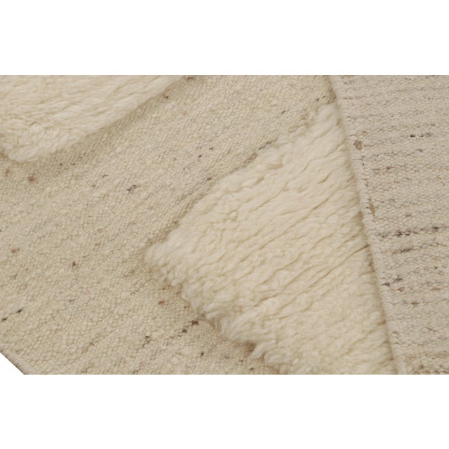 Textile Rug & Kilim’s Moroccan Style Rug With Cream Tone High-Pile Geometric Patterns For Sale - Image 7 of 7