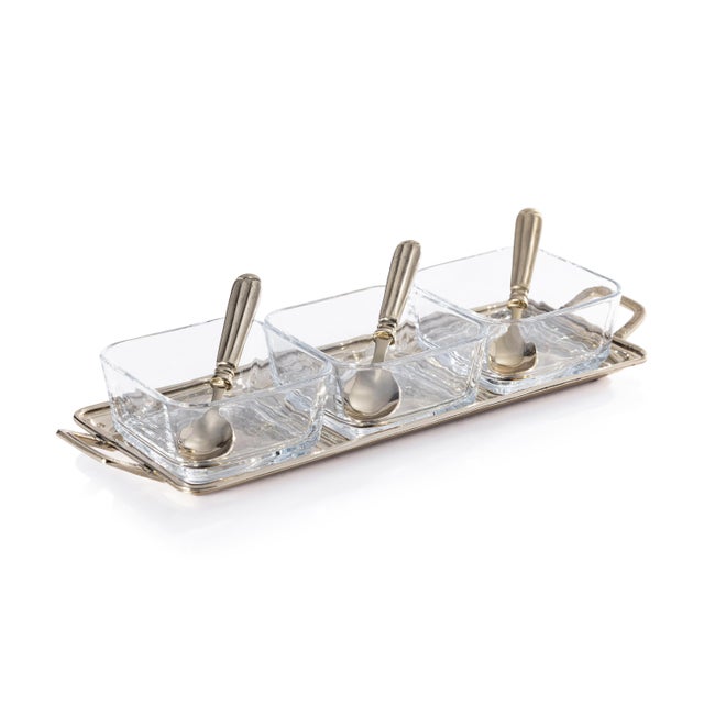 Metal Roussillon Condiment Set with Spoons For Sale - Image 7 of 7