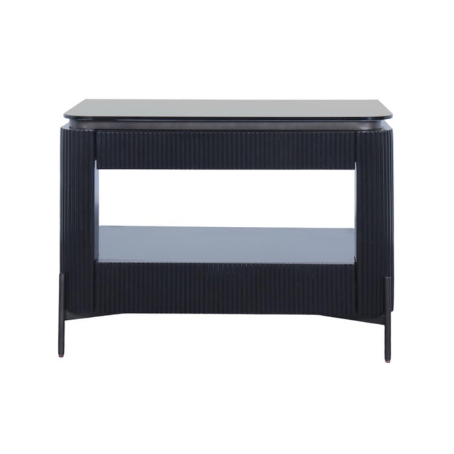 Modern Universal Nina Magon Iris Nightstands in Ebony, a Pair For Sale - Image 3 of 5