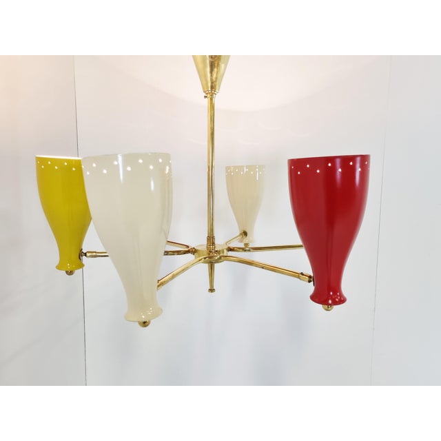 1950s Mid-Century Coloured Chandelier, 1950s For Sale - Image 5 of 13