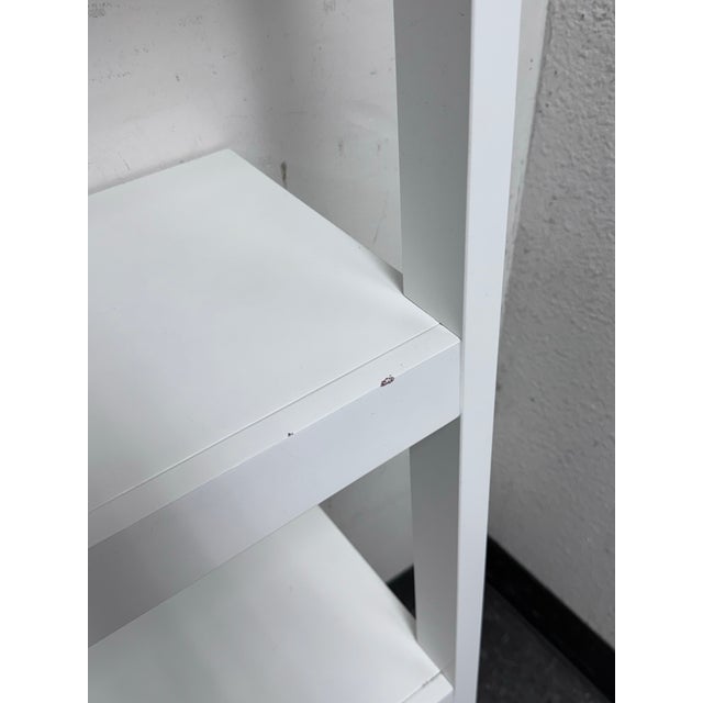 White Crate & Barrel Sawyer Leaning Bookshelf For Sale - Image 8 of 12