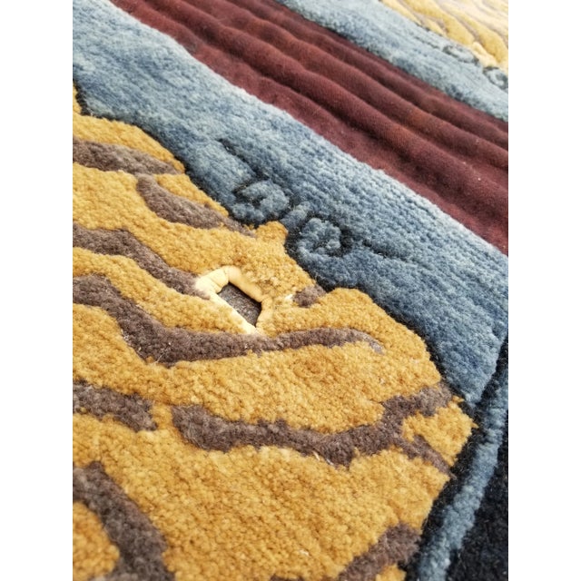 1980s Tibetan Hand-Knotted Horse Saddle Carpet For Sale - Image 4 of 7