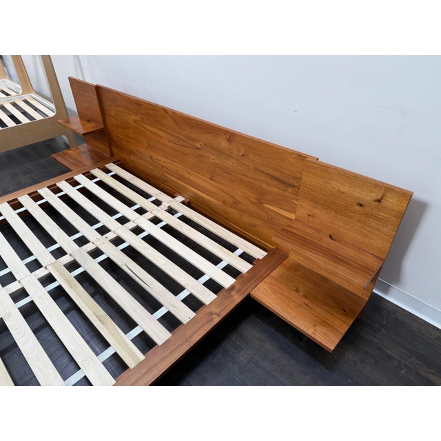 King Size Mark Daniel for Cb2 Andes Acacia Wood Platform Bed + Nightstands For Sale - Image 12 of 12