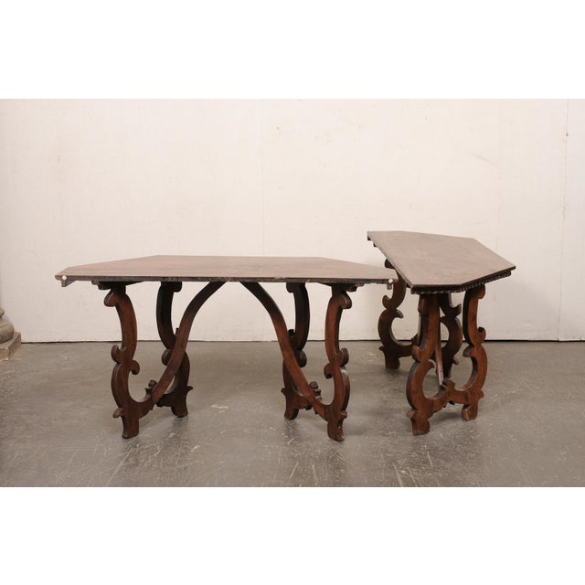 19th Century Italian Halved-Octagon Lyre Leg Consoles For Sale - Image 10 of 12