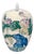 Vintage Chinese Hand-Painted Polychrome Porcelain Temple Jar With Pink Lotus & Butterflies For Sale
