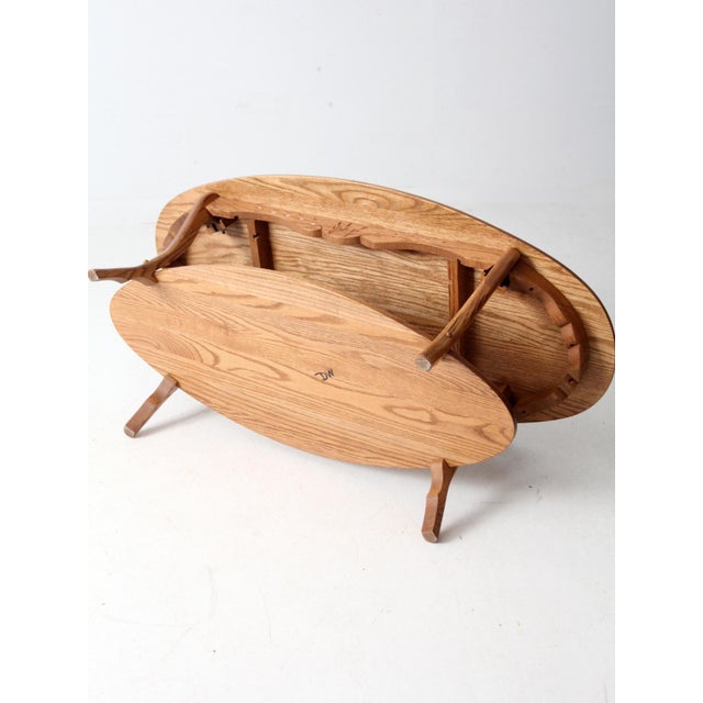 Vintage Oak Coffee Table For Sale - Image 10 of 12