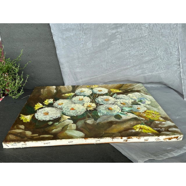 Vintage Still Life Floral Oil Painting For Sale - Image 9 of 11