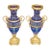 Pair of Late 19th Century Neoclassical Russian Bronze & Cut Cobalt Glass Vases For Sale