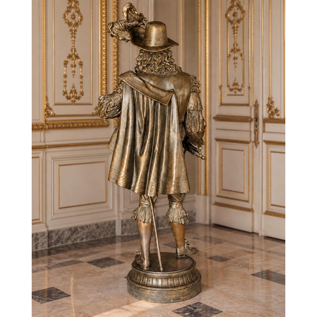 Late 19c Artisan Baroque Spelter Don Juan Statue For Sale - Image 16 of 18