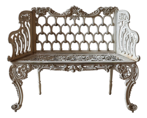 English Love Seat Garden Bench in Cast Iron