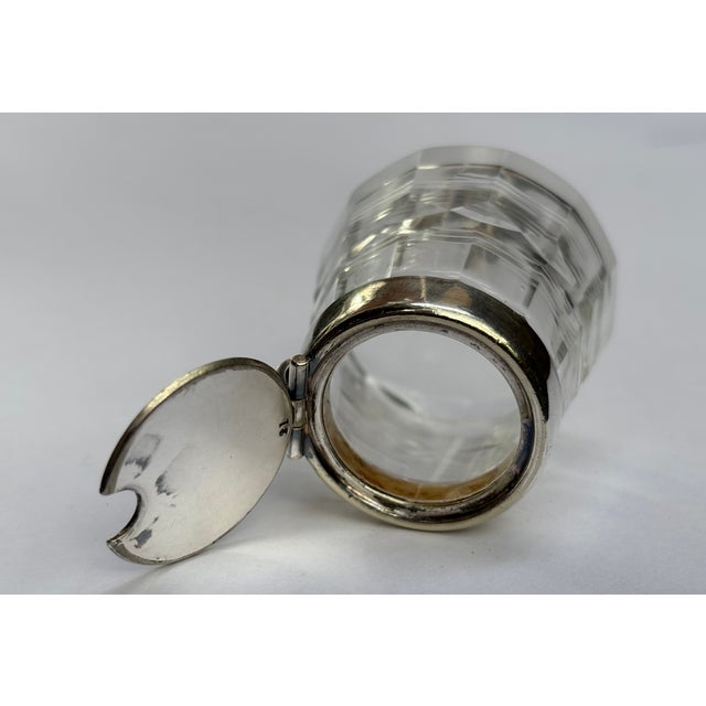 A Vintage Glass Mustard Pot With Lid For Sale - Image 14 of 18