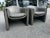 These Vladimir Kagan Lounge Chairs made by Preview Furniture Company in gray leather 1980 inspire curiosity and exude...
