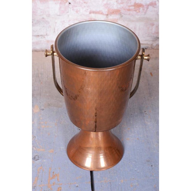 1920s Art Deco Standing Champagne Cooler in Brass and Copper, France, 1920s For Sale - Image 5 of 14
