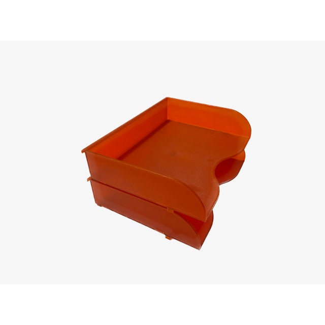 Postmodern Vintage Orange Knoll Extra "Orchestra" Memo Trays by Hannah & Birsel - A Pair For Sale - Image 3 of 12