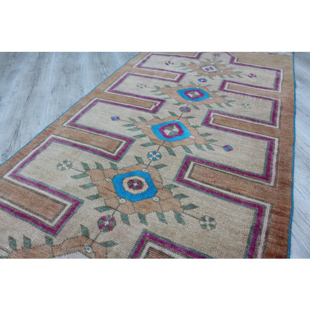 Sand Vintage Turkish Rug Runner - 36"x138" For Sale - Image 8 of 13