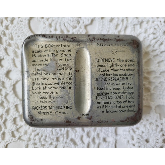 American Metal Nautical Packers Tar Soap Tin From Mystic, Connecticut For Sale - Image 3 of 8