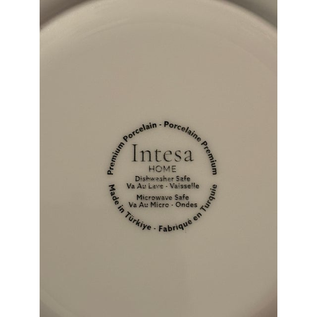 Ceramic Porcelain Salad Plates Featuring Blue and Gold Marble Motif From Intesa Home - Set of Eight For Sale - Image 7 of 7