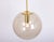 Gold Large Vintage Brass with Smoked Glass Ball Pendant Light from Limburg, Germany, 1970s For Sale - Image 8 of 9