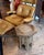 Vintage Marquetry Wood Inlay With Mother-of-Pearl Hexagonal Side Table For Sale - Image 4 of 8