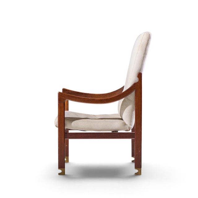 Selig Kofod Larsen for Selig Megiddo Queen of Sheba Mid Century African Wenge Wood and Brass Chair For Sale - Image 4 of 9