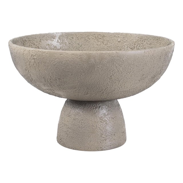 Textured Blanton Taupe Round Bowl For Sale