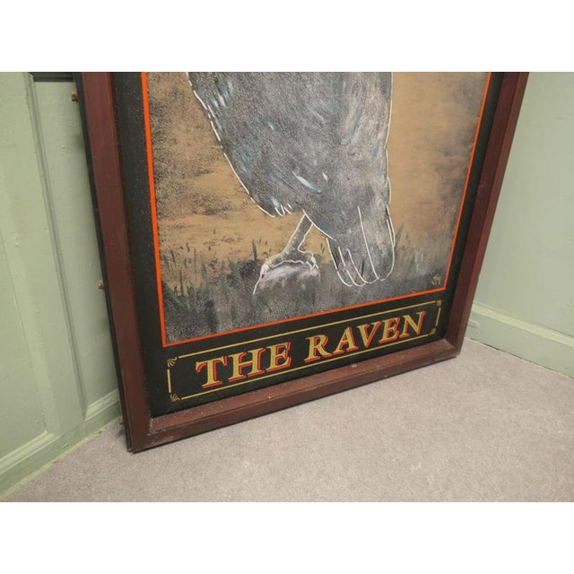 Wooden and Iron Framed The Raven Pub Sign, 1930s For Sale - Image 6 of 8