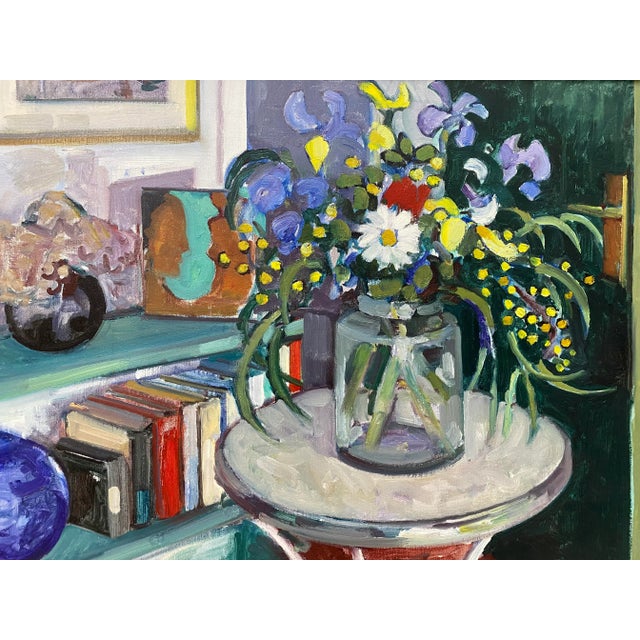 Textile Rafael Duran Benet "Eucalyptus and Flowers" Still Life For Sale - Image 7 of 11