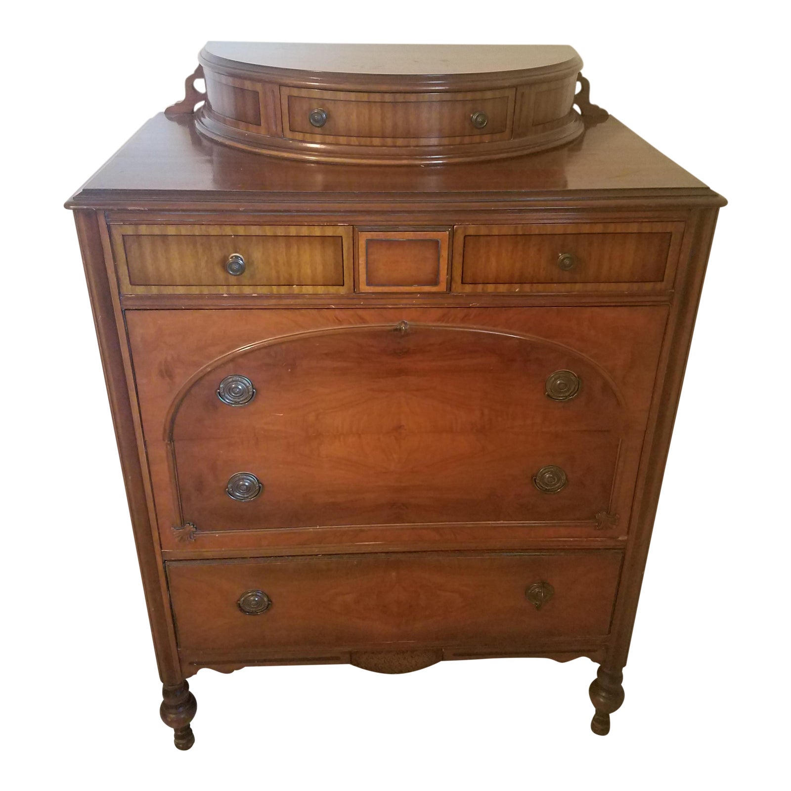 1930s Regency Walnut Highboy Dresser Chairish