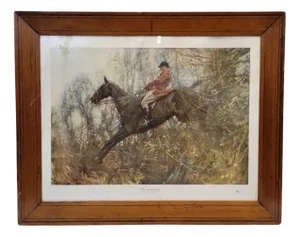 Alfred James Munnings, The Huntsman, Ned on the Brown Mare, 1910s, Etching, Framed