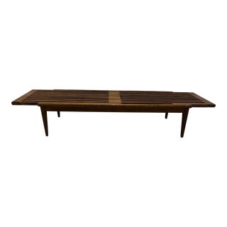 Mid Century Modern Expandable Slat Bench For Sale