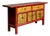 Antique Chinese Red & Yellow Painted Country Sideboard For Sale