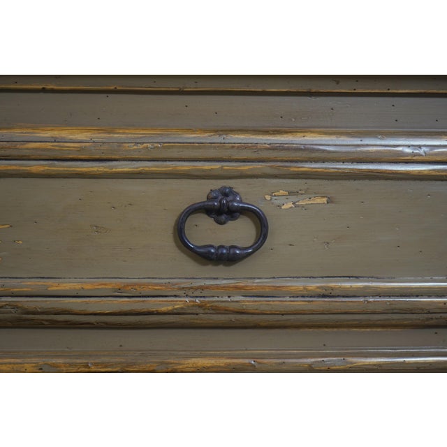 Woodland Large Country Distressed Painted Cabinet For Sale - Image 13 of 17
