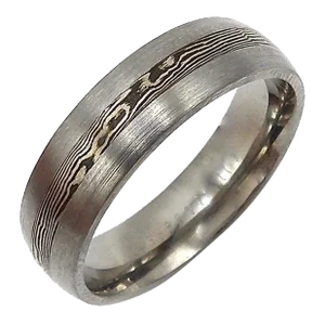 Vintage Satin Finished 14k & Cobalt Mokune Gane Titanium Ring Size 10