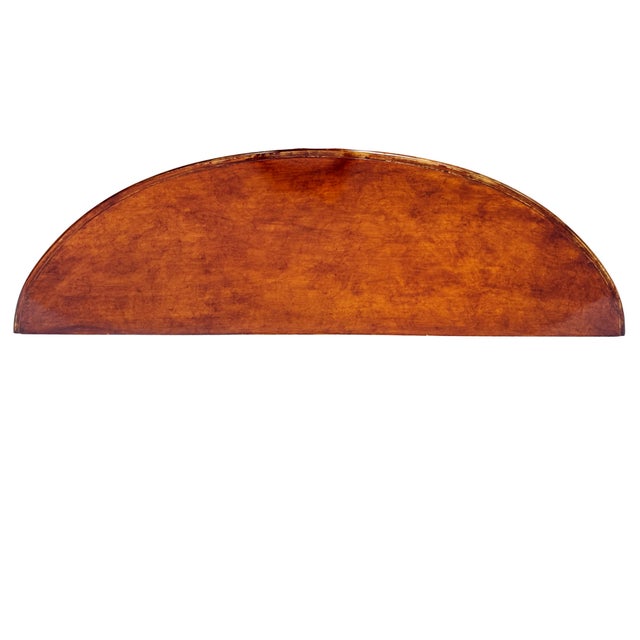 Vintage Neoclassical Fluted Demilune Console Table With Pineapple Finial Stretcher For Sale - Image 11 of 15