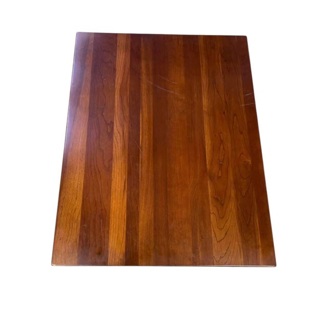 Contemporary Vintage Ethan Allen Cherry Wood Rectangle Side Table — Handsome Accent With Drawer For Sale - Image 3 of 9