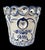 VTG Portugal (?) Hand Painted Blue White Scalloped Ceramic Planter Cachepot For Sale - Image 4 of 6