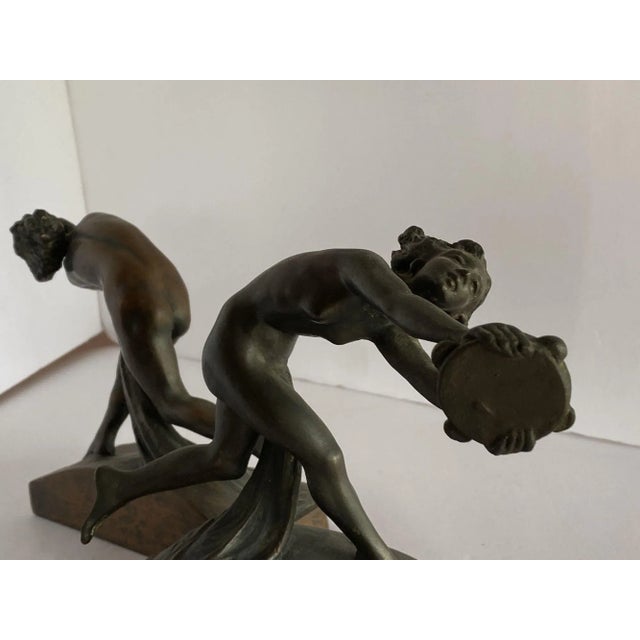 Circa 1900s Art Nouveau Nude Female Nymph Cast Bronze Bookends- a Pair For Sale - Image 4 of 13