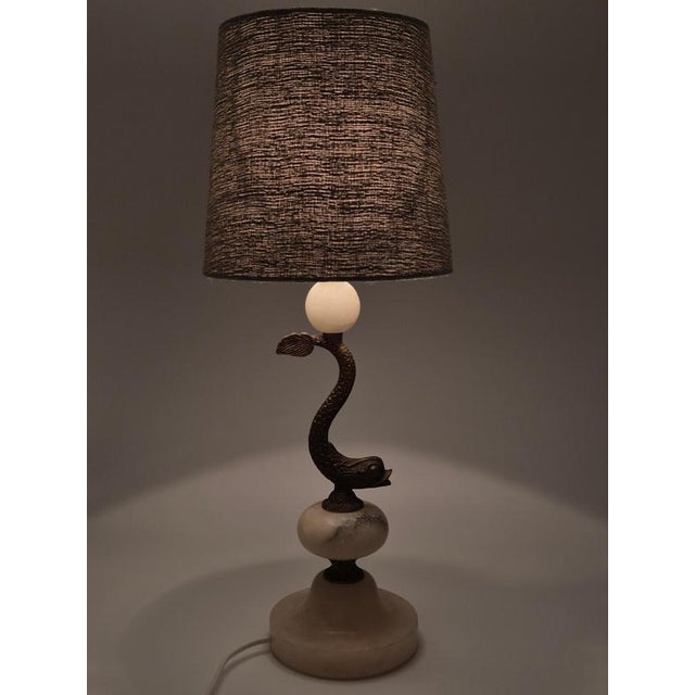 Vintage Sculptural Table Lamp in Alabaster, 1930s For Sale - Image 13 of 15