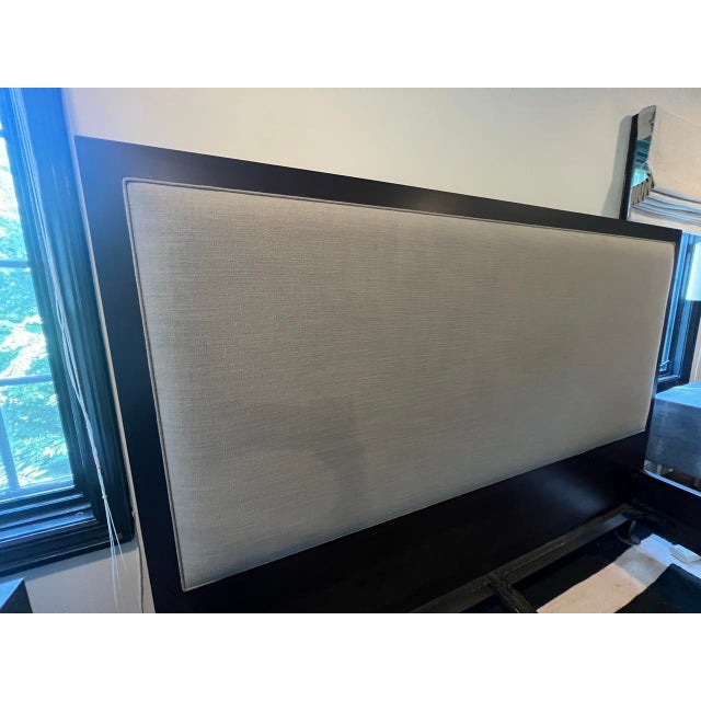 French Contemporary Fabric Panel Bed For Sale - Image 11 of 12
