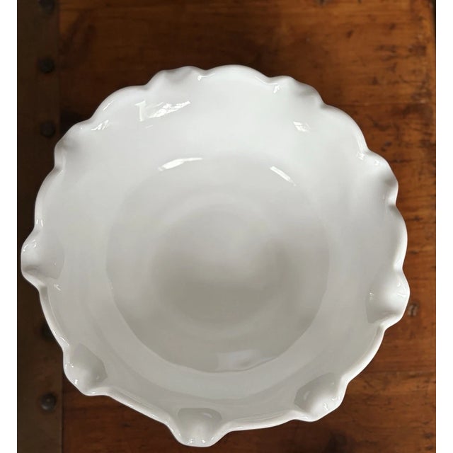 Elegant and timeless, this vintage Westmoreland white milk glass serving bowl features the classic Paneled Grape pattern,...