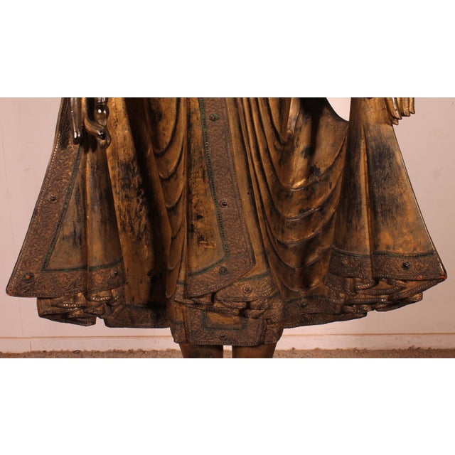 Burmese Artist, Large Mandalay Buddha, 1800s, Wood For Sale - Image 13 of 17