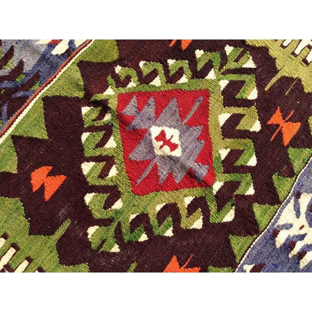 Vintage Turkish Kilim Rug - 52" X 62" For Sale In Raleigh - Image 6 of 8