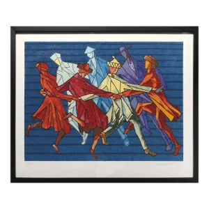 The Horah Dance, Chaim Goldberg Lithograph