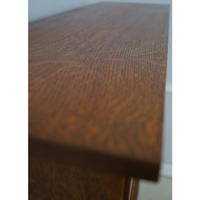Brown Stickley Mission Oak Leaded Glass Door Bookcase For Sale - Image 8 of 15